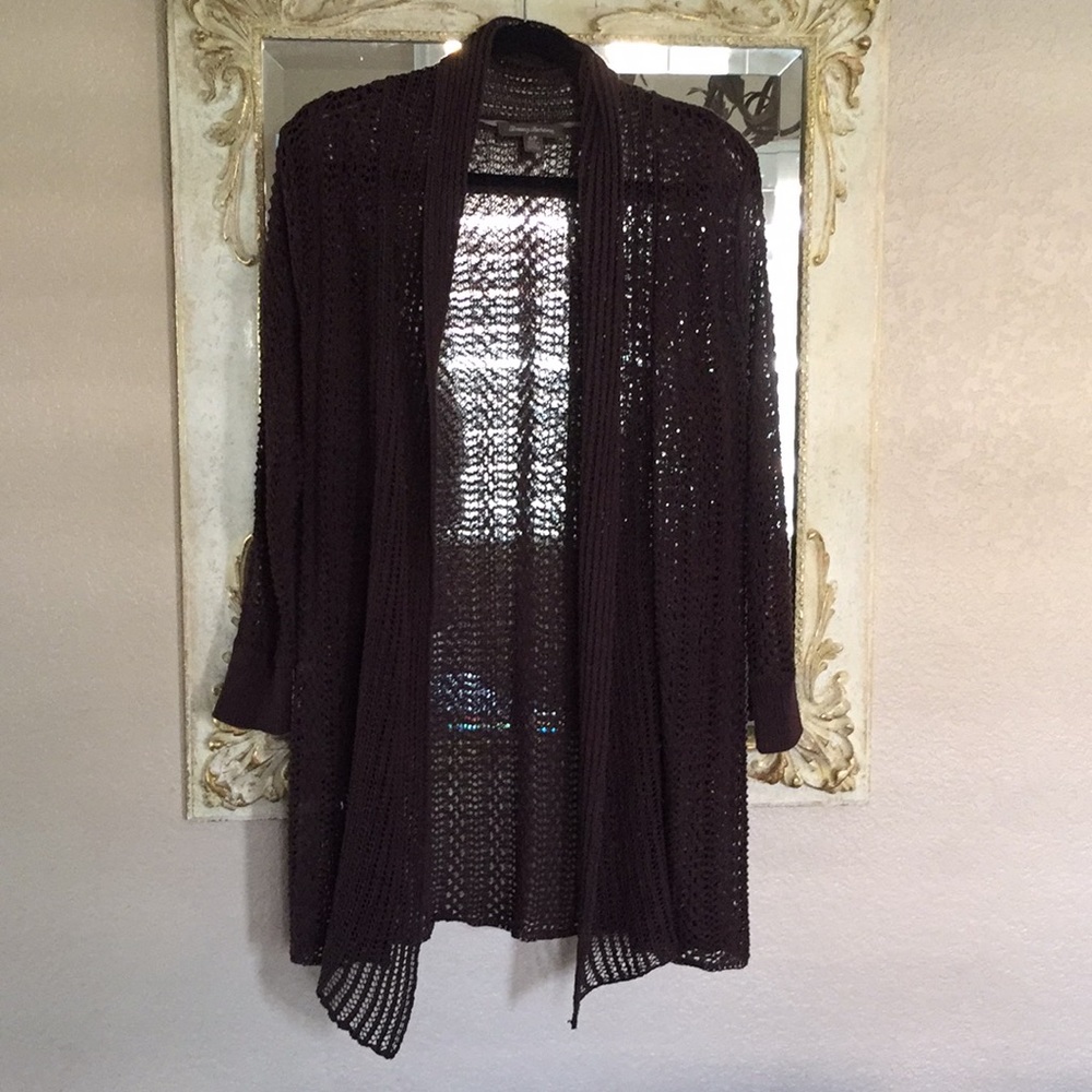 Tommy Bahama open cardigan. Brown. Size Small
